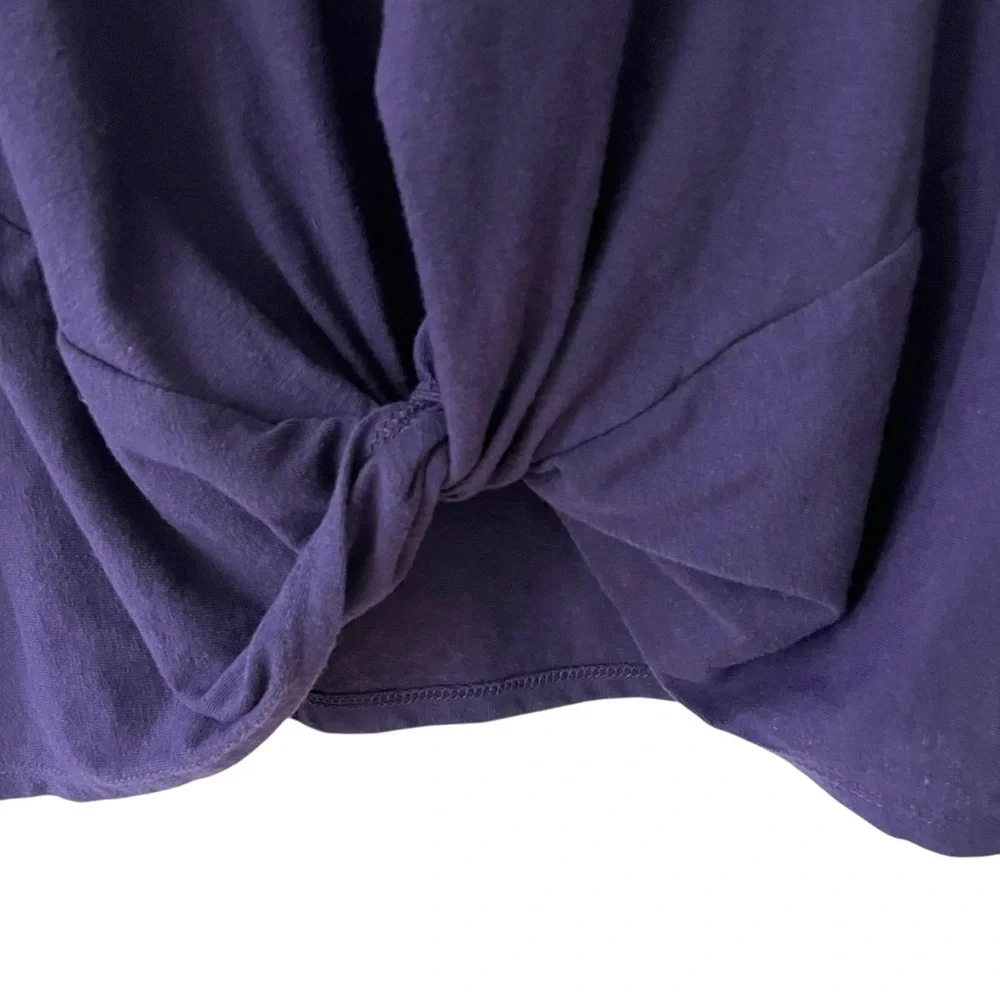 J Crew Twist Front Tank Top Medium Purple Slub Cotton Blend Crewneck Classic
